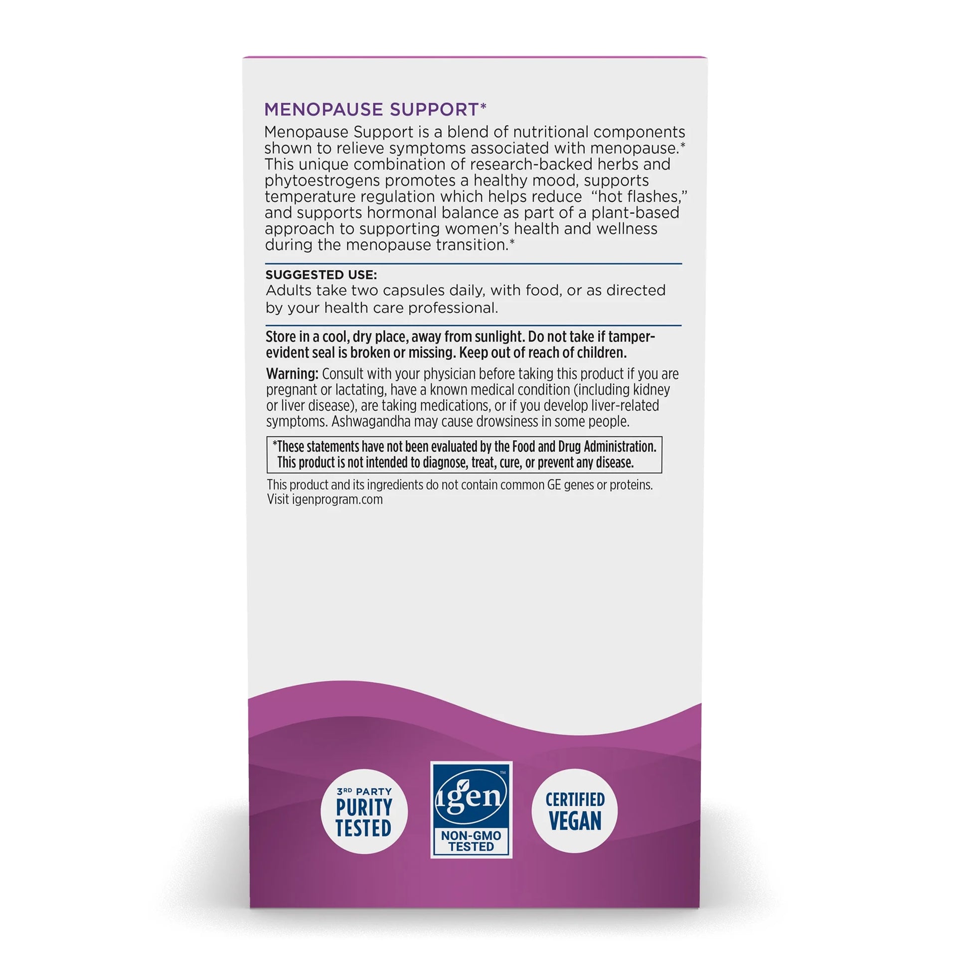 Menopause Support - Supports Healthy Mood & Hormonal Balance, 60 Count