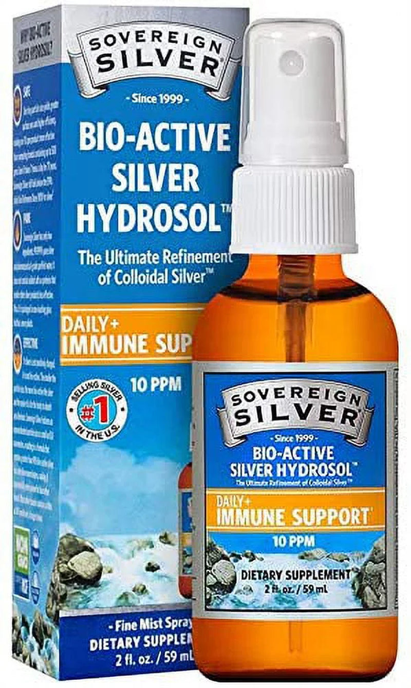 Bio-Active Silver Hydrosol for Immune Support - plus Stress Ball (Spray/Dropper) 2 Count