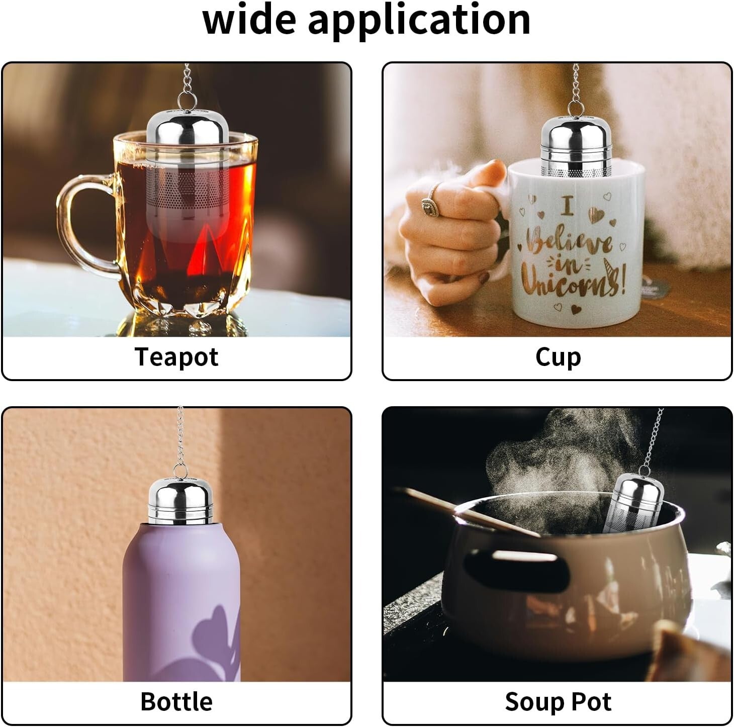 2 Pcs Stainless Steel Tea Infuser Strainers for Loose Tea Mesh Tea Ball Holder