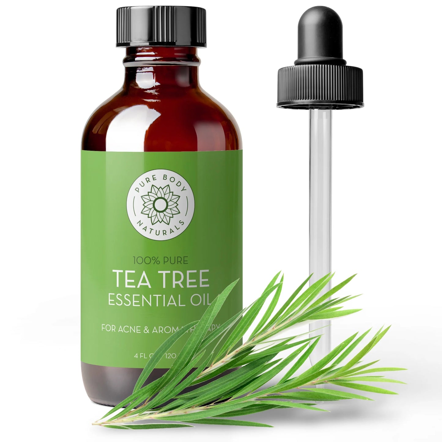 Tea Tree Essential Oil for Face, Hair, Diffuser, Therapeutic Grade 4 Fl Oz by