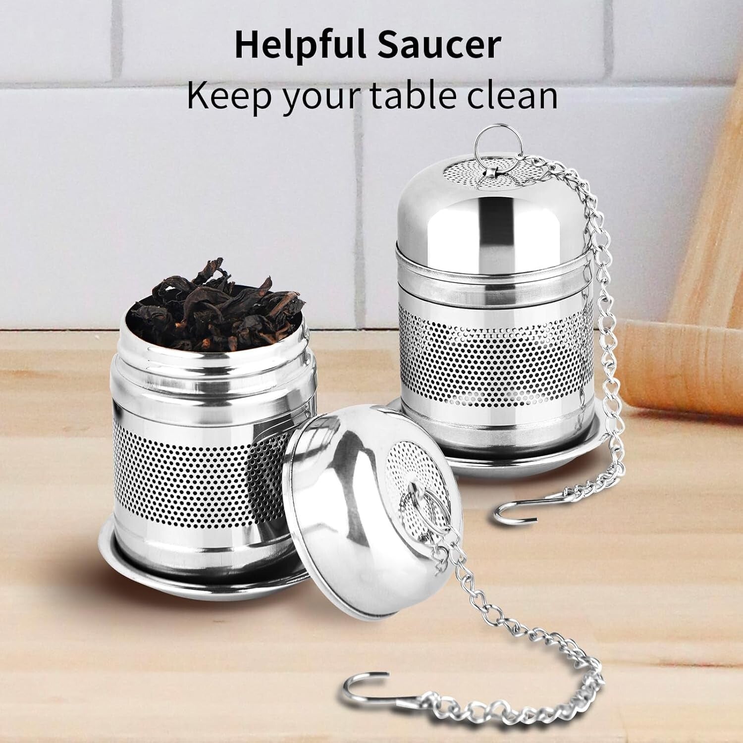 2 Pcs Stainless Steel Tea Infuser Strainers for Loose Tea Mesh Tea Ball Holder