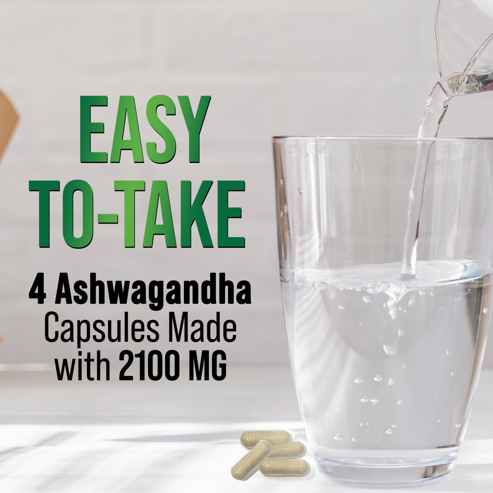 Ashwagandha Extra Strength 2100Mg - Ashwagandha Supplements for Women & Men, Antioxidant Support, Nature'S Vegan Ashwagandha Powder, Ashwagandha Supplement, Non-Gmo & Gluten Free - 60 Capsules