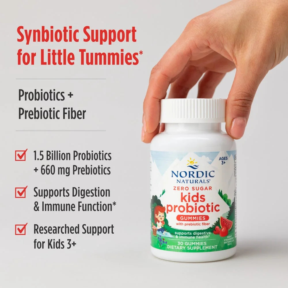 Zero Sugar Kids Probiotic Gummies, 1.5 Billion CFU, Strawberry Watermelon - 30 Gummies