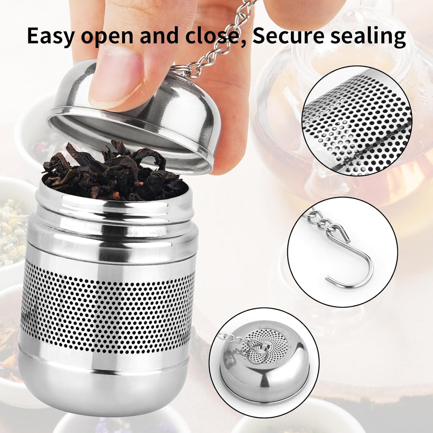 2 Pcs Stainless Steel Tea Infuser Strainers for Loose Tea Mesh Tea Ball Holder