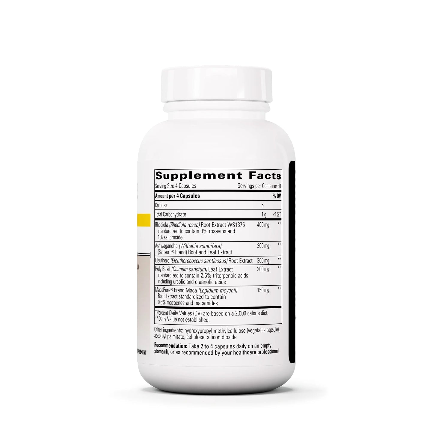 HPA Adapt (Hypothalamic Pituitary Adrenal) - Supports Healthy Stress Response* - with Ashwagandha, Maca, Holy Basil & Rhodiola - Gluten Free - Soy Free - 120 Vegan Capsules