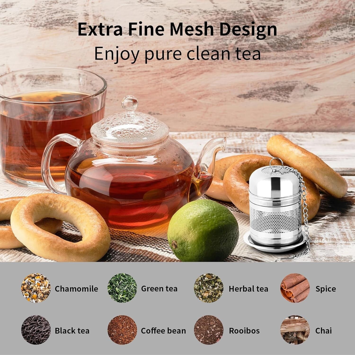 2 Pcs Stainless Steel Tea Infuser Strainers for Loose Tea Mesh Tea Ball Holder