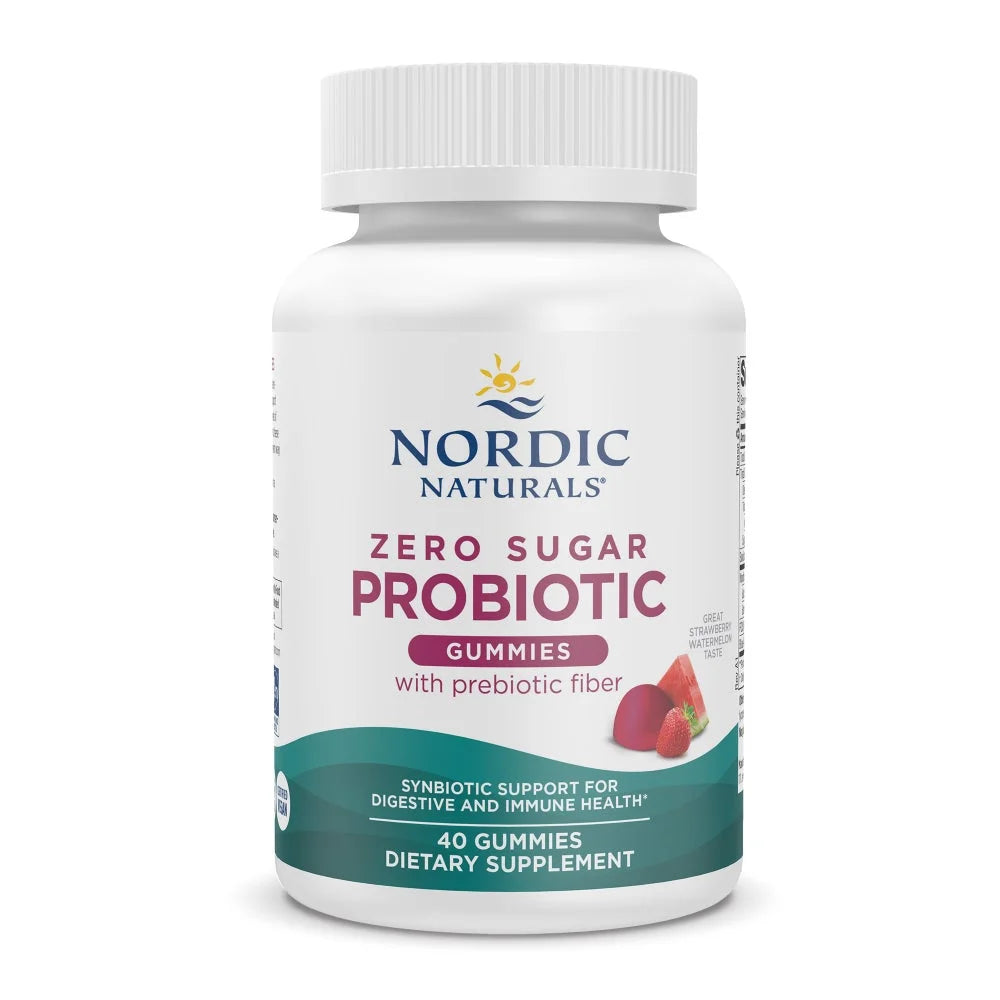 Zero Sugar Probiotic Gummies, Strawberry Watermelon - 40 Gummies