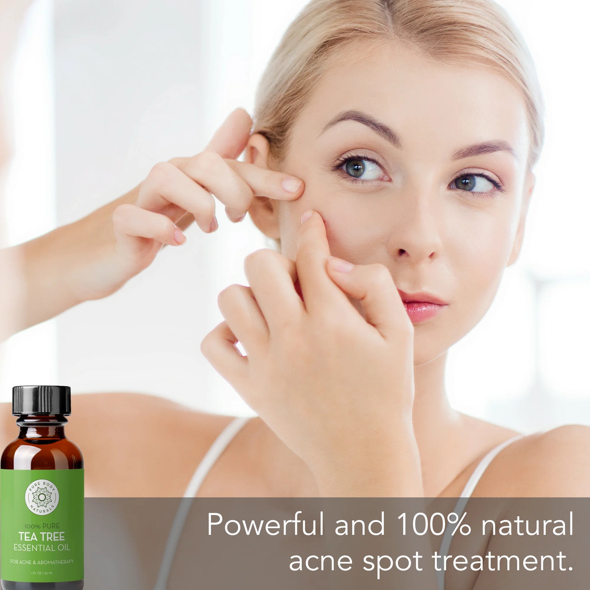 Tea Tree Essential Oil - Face, Hair, and Diffuser - Therapeutic Grade, 1 Fl Oz by