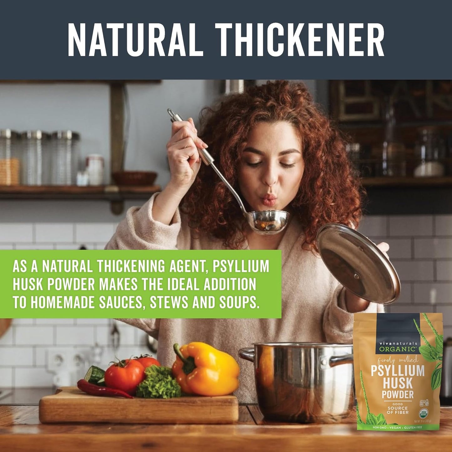 Organic Psyllium Husk Powder, 10 Oz - Finely Ground, Unflavored Plant Based Supe