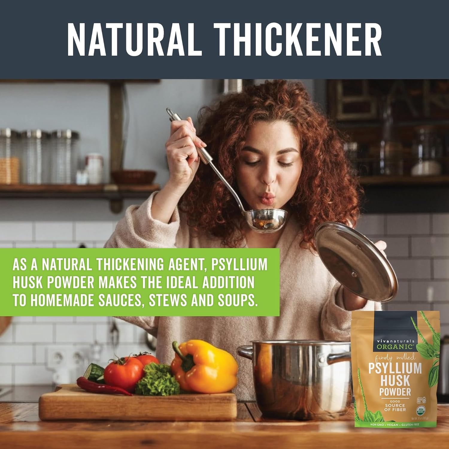 Organic Psyllium Husk Powder, 10 Oz - Finely Ground, Unflavored Plant Based Supe