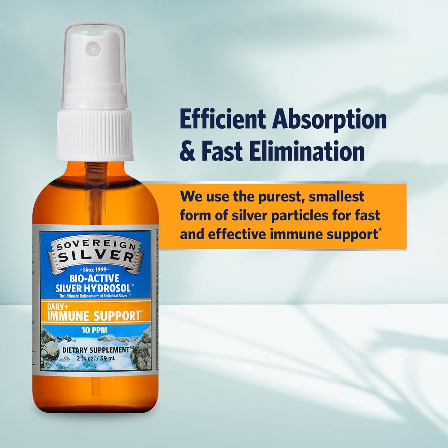 Sovereign Silver Bioactive Silver Hydrosol 10 PPM Fine Mist Spray, 2 Oz.