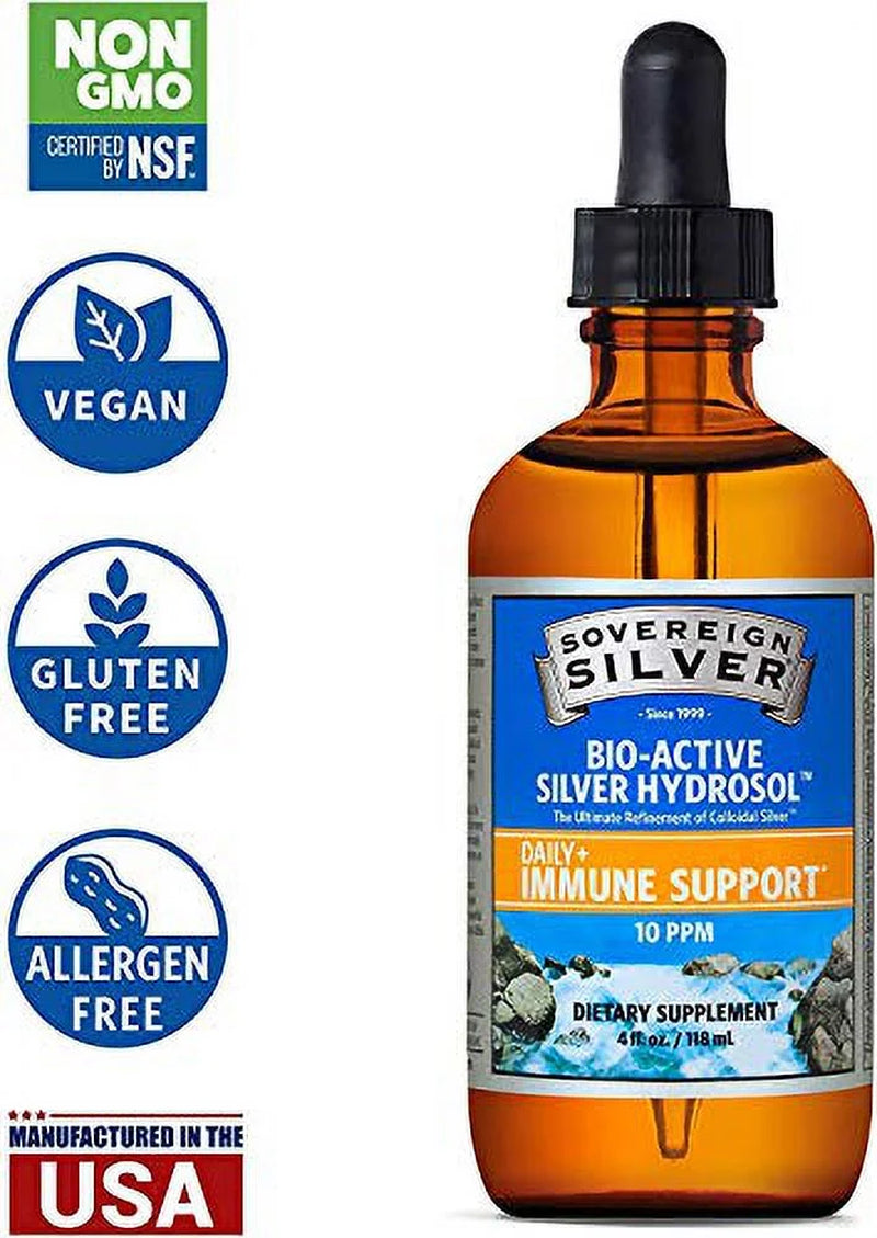 Bio-Active Silver Hydrosol for Immune Support - plus Stress Ball (Spray/Dropper) 2 Count