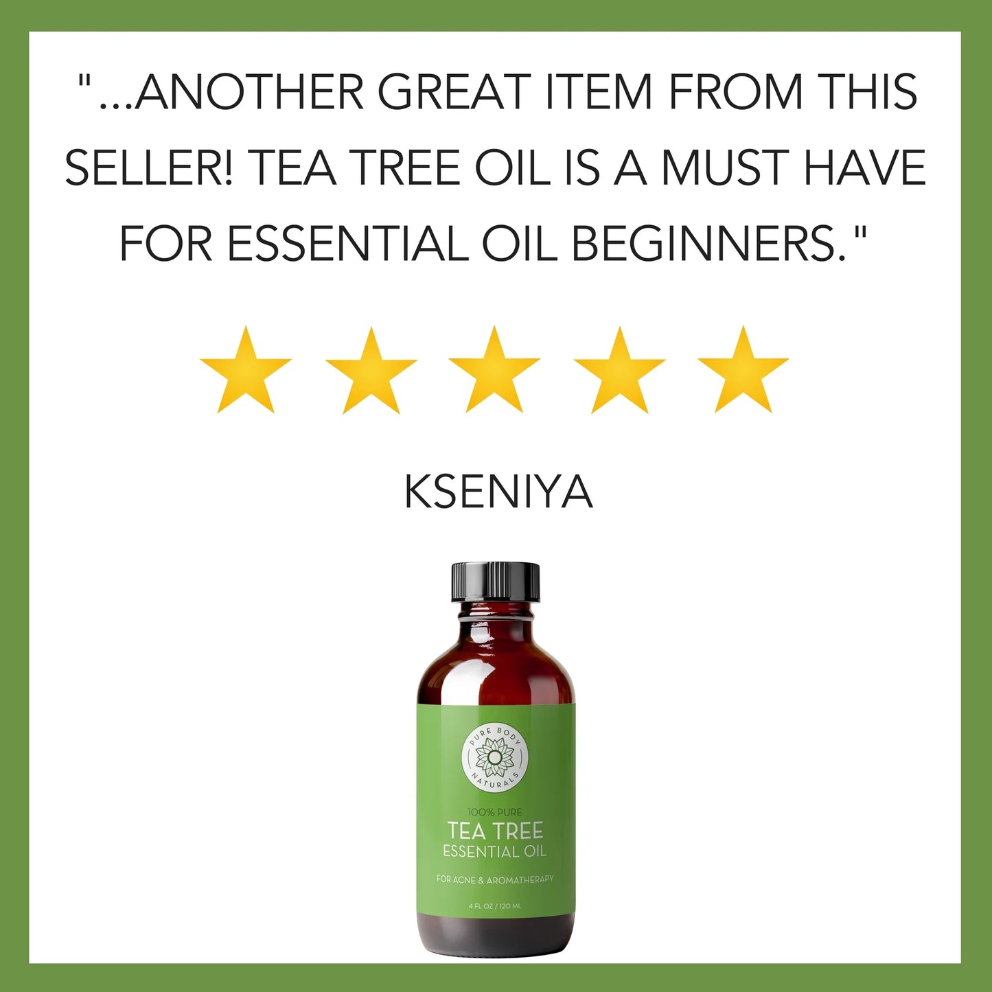 Tea Tree Essential Oil for Face, Hair, Diffuser, Therapeutic Grade 4 Fl Oz by