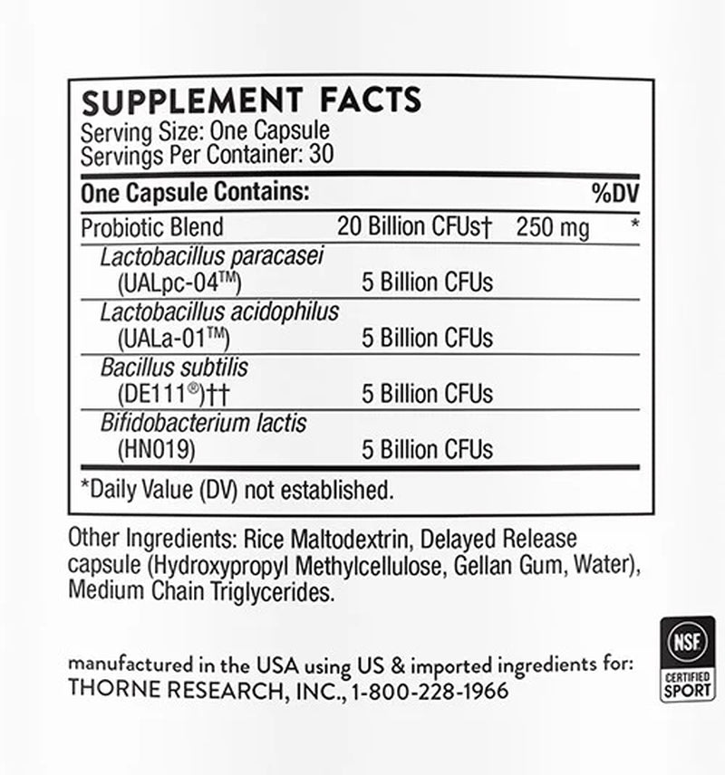 - Florasport 20B - Probiotic Supplement - Promotes Digestive Support, Gut Health, Immune Function and Occasional Diarrhea or Constipation* - NSF Certified for Sport - 30 Capsules - 30 Servings