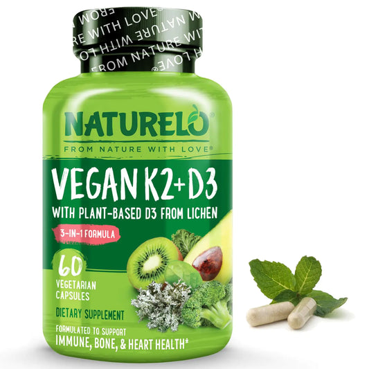 NATURELO Vitamin D3 K2, 60 Capsules